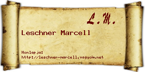 Leschner Marcell névjegykártya